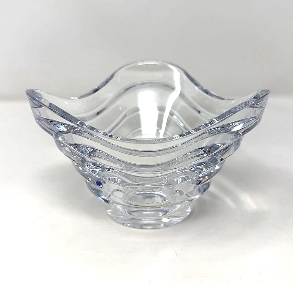 Vintage Mikasa Illusions Lead Crystal Wavy Rim Bowl 5" Slovenia